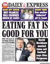 Daily Express Newspaper Front Page (UK) for 23 October 2013