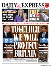 Daily Express (UK) Newspaper Front Page for 23 October 2020