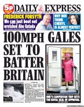 Daily Express (UK) Newspaper Front Page for 23 November 2012