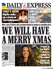 Daily Express (UK) Newspaper Front Page for 23 December 2022