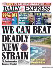 Daily Express (UK) Newspaper Front Page for 23 January 2021