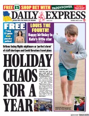 Daily Express (UK) Newspaper Front Page for 23 April 2022