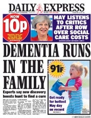 Daily Express (UK) Newspaper Front Page for 23 May 2017