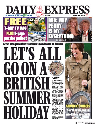 Daily Express Newspaper Front Page (UK) for 23 May 2020
