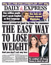 Daily Express Newspaper Front Page (UK) for 23 June 2011