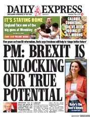 Daily Express (UK) Newspaper Front Page for 23 June 2021