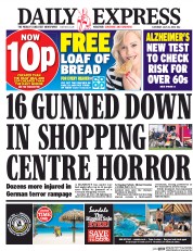 Daily Express (UK) Newspaper Front Page for 23 July 2016