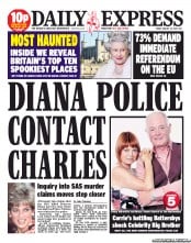 Daily Express (UK) Newspaper Front Page for 23 August 2013