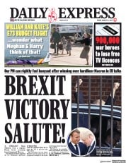 Daily Express (UK) Newspaper Front Page for 23 August 2019
