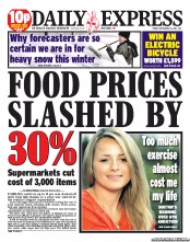 Daily Express Newspaper Front Page (UK) for 23 September 2011