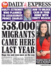 Daily Express (UK) Newspaper Front Page for 23 September 2015