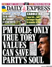 Daily Express (UK) Newspaper Front Page for 23 September 2023