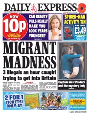 Daily Express (UK) Newspaper Front Page for 24 October 2016