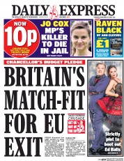 Daily Express (UK) Newspaper Front Page for 24 November 2016