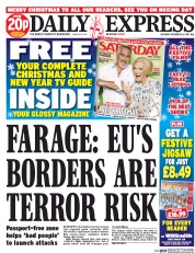 Daily Express (UK) Newspaper Front Page for 24 December 2016