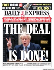 Daily Express (UK) Newspaper Front Page for 24 December 2020