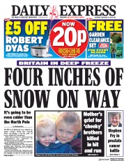 Daily Express (UK) Newspaper Front Page for 24 February 2018