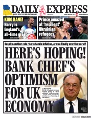 Daily Express (UK) Newspaper Front Page for 24 March 2023