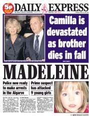Daily Express Newspaper Front Page (UK) for 24 April 2014