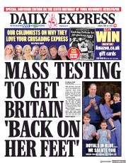 Daily Express (UK) Newspaper Front Page for 24 April 2020