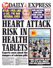 Daily Express (UK) Newspaper Front Page for 24 May 2012