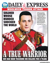 Daily Express Newspaper Front Page (UK) for 24 May 2013