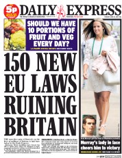 Daily Express (UK) Newspaper Front Page for 24 June 2014