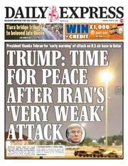 Daily Express front page for 24 June 2025