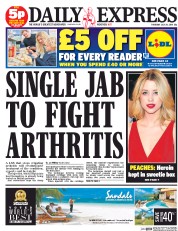 Daily Express (UK) Newspaper Front Page for 24 July 2014