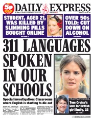 Daily Express (UK) Newspaper Front Page for 24 July 2015