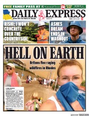 Daily Express (UK) Newspaper Front Page for 24 July 2023