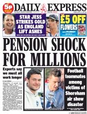 Daily Express Newspaper Front Page (UK) for 24 August 2015