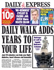Daily Express (UK) Newspaper Front Page for 24 August 2017