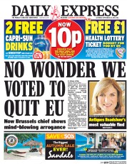 Daily Express (UK) Newspaper Front Page for 24 September 2016