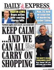 Daily Express (UK) Newspaper Front Page for 24 September 2021