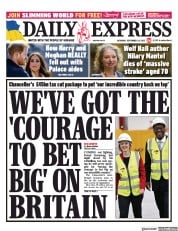Daily Express front page for 24 September 2022