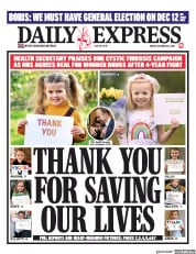 Daily Express (UK) Newspaper Front Page for 25 October 2019