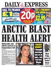 Daily Express (UK) Newspaper Front Page for 25 November 2017