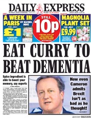 Daily Express (UK) Newspaper Front Page for 25 January 2018