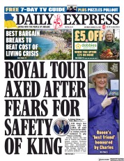 Daily Express front page for 25 March 2023
