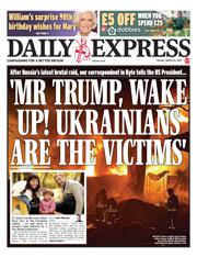 Daily Express front page for 25 March 2025