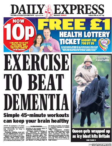 Daily Express Newspaper Front Page (UK) for 25 April 2017