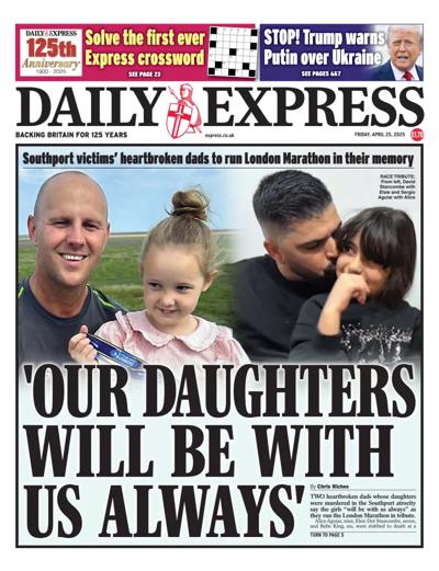 Daily Express Newspaper Front Page (UK) for 25 April 2025