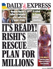 Daily Express (UK) Newspaper Front Page for 25 May 2022