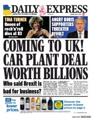 Daily Express (UK) Newspaper Front Page for 25 May 2023