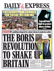 Daily Express (UK) Newspaper Front Page for 25 June 2020