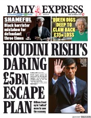 Daily Express (UK) Newspaper Front Page for 25 September 2020