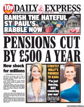 Daily Express (UK) Newspaper Front Page for 26 October 2011