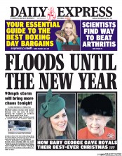 Daily Express Newspaper Front Page (UK) for 26 December 2013