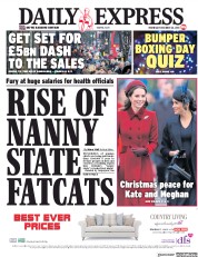 Daily Express (UK) Newspaper Front Page for 26 December 2018